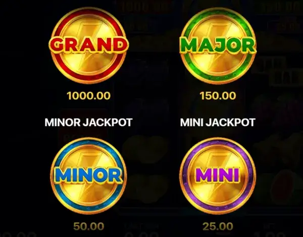 Coin Strike 2 jackpot coins with Grand, Major, Minor and Mini payout values